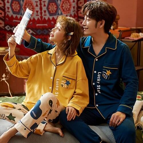 Winter Cartoon Pajama Suit Cotton Pajamas Sets Couple Sleepwear Family Pijama Lover Night Suit Men & Women Casual Home Clothing