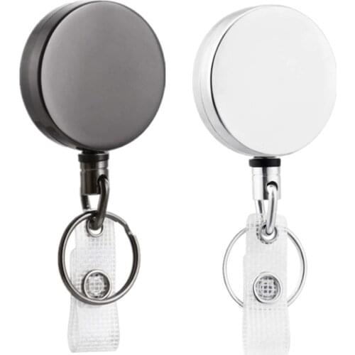 1pc Metal Retractable Badge Holder with Id Badge Reel Student Nurse Exhibition Name Card ID Card Chest