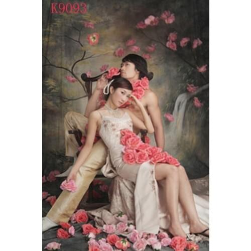 10ft x20ft/3*6m Hand Painted muslin backdrop K9093, flower photo backdrop,wedding background, photography scenic backdrops