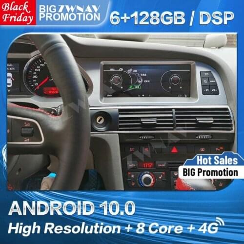 2 Din 128G Carplay Android 10 Screen For Audi A6 A6L 2010 2011 Car Radio Receiver Stereo Audio Recorder GPS Navigation Head Unit