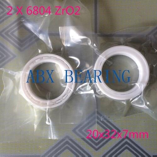 2pcs/lot 6804 61804 full ZrO2 ceramic deep groove ball bearing 20x32x7mm