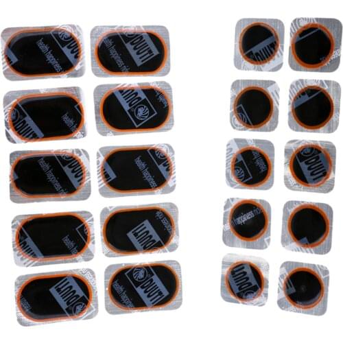 32x50mm Self Adhesive Round & Oval Tire Patches for Motorcycle Bicycle Bike, Pack of 20