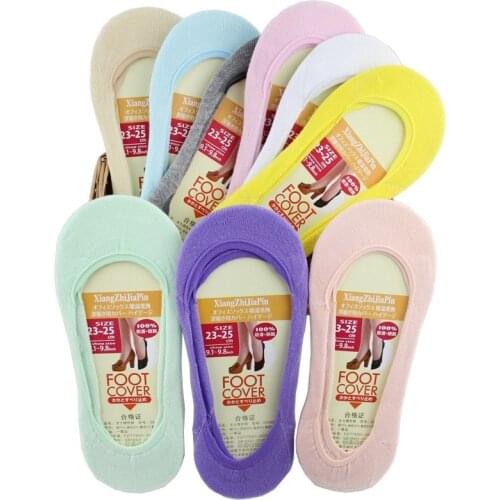 4 Pairs/ Lot Women Summer Sock Slippers Thin Shallow New Sweet Style Mouth Invisible Cool Breathable Cotton Socks Free Shipping