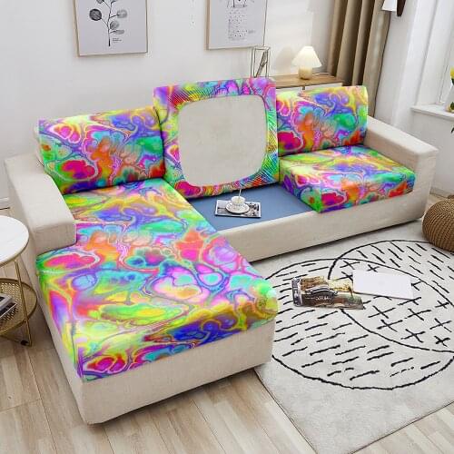Abstract Elastic Sofa Cushion Cover For Armchair Living Room Thick Corner Sofa Seats Funiture Protector Slipcover Couch Cover