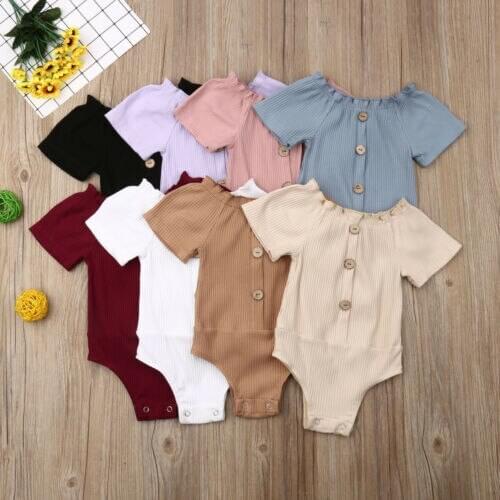 Newborn Infant Baby Girl Romper Sunsuit Summer Outfits Clothes Girls Short Sleeve Cotton Rompers