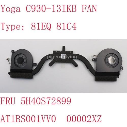 Yoga C930-13IKB FAN For Lenovo Yoga C930-13IKB Laptop Radiator module 81EQ 81C4 5H40S72899 AT1BS001VV0 00002XZ 100% TEST OK