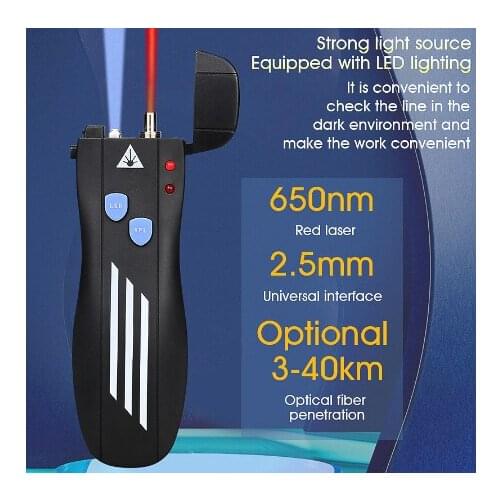 AUA5G-50G 1mW/10/20/30mW/ 50mW VFL Red Laser Light Fiber Optic CableTester Visual Fault Locator Checker Grandway SC/FC/ST Free