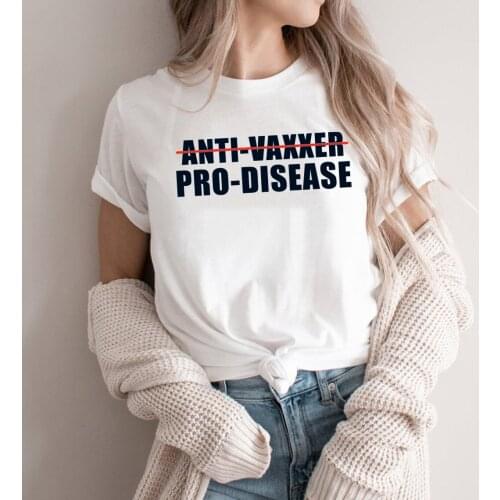 Anti-Vaxxer Pro-Disease T-Shirt Vaccinated T-shirt Unisex Women Men Summer Short Sleeve Tshirt Crewneck Tees Casual Tops