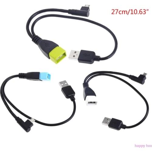 Micro USB 5 Pin Male To USB 2.0 Female Host OTG Y-Splitter Power Adapter Cable