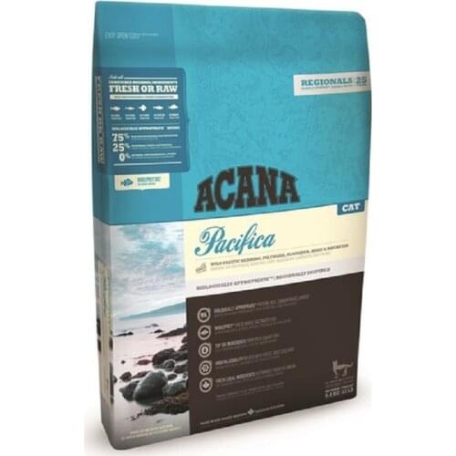 Acana Pacifica Adult Cat Food Without Grain 4.5 Kg Fresh or Raw All Breeds Healthy Growth Feeding Pet Immunity Flora Support
