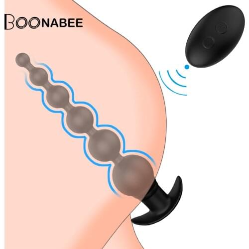 Vibrating Anal Beads With Remote Control Prostate Massager Anal Vibrator Training Butt Plug Vibrator Adult Sex Toys 18