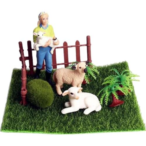 Cute Sheep Animal Figurine Miniature Farm Micro Landscape DIY Ornament Decor