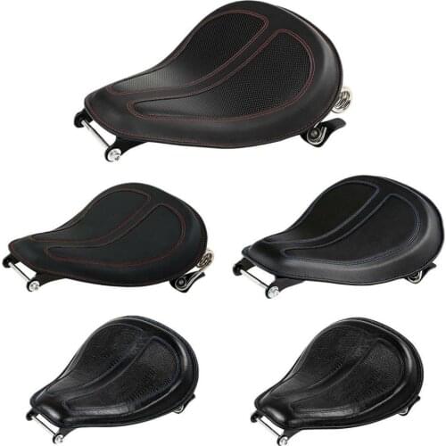 Motorcycle Solo Rider Seat w/ Spring Mounting Bracket For Harley Sportster Chopper Custom