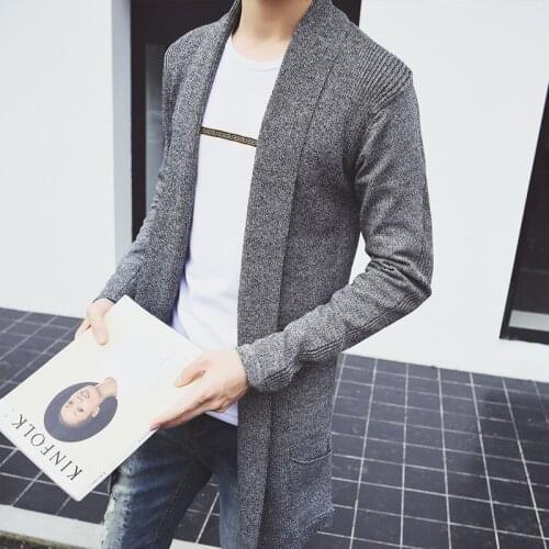 The new spring and fall male long - sleeve knitting cardigan sweater The man men 's knitted leisure coat