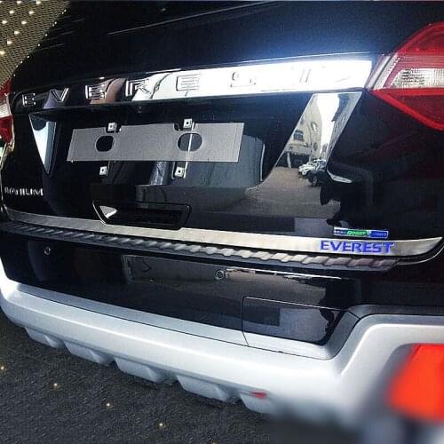 Blue Logo Stainless Steel Rear Tailgate Trunk Back Door Cover Trim For Ford Everest 2016 2017 2018 Accessories Car Styling
