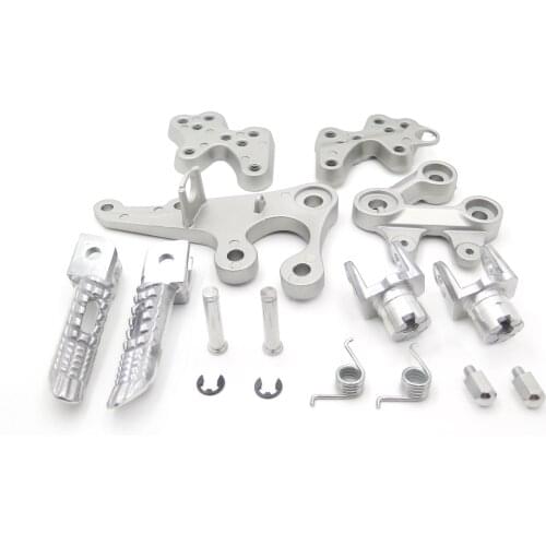 Aftermarket Free Shipping Motorcycle Parts Silver Front Rider Foot Pegs Bracket Fit For Suzuki GSXR100020052006 2007 2008 POLISH