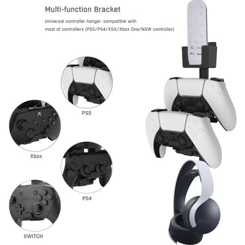 Wall Bracket Compatible for PS5 PS4 XSX Xbox One NSW Controller Headset Hanger Remote Control Shelf Hook Game Accessories