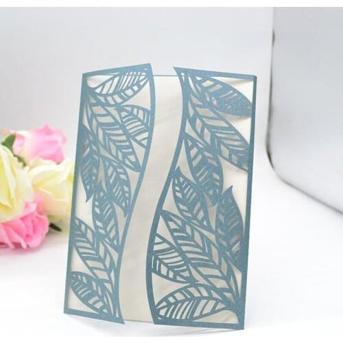 New arrival laser cut custom folding wedding invitation card luxurious hollow greeting card