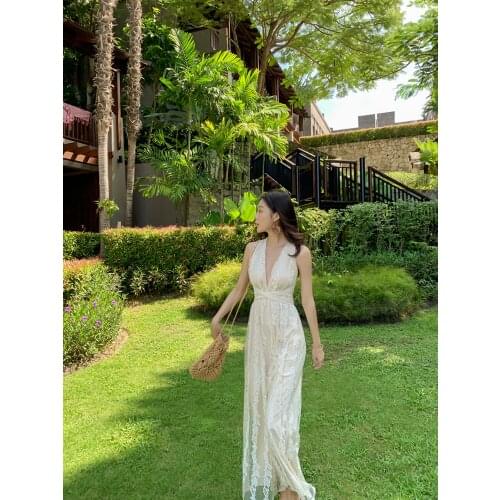 New summer office lady Fashion casual sexy brand female women girls beacj style lace sleeveless jumpsuits clothing