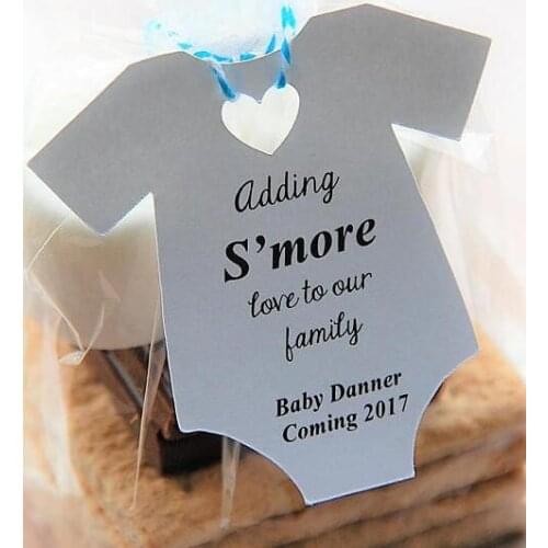 Custom Adding S'more love to our family baby shower Gift Tags welcome thank you favorsLabels baptism birthday booking Cards