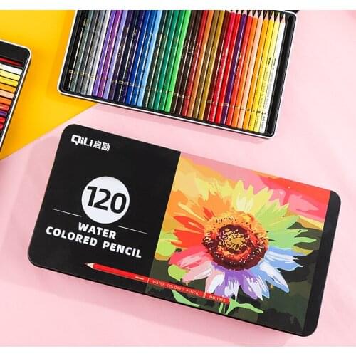 Premium Iron box 36/72/120 WaterColor Pencils Wood Colored Pencil Set Lapis de cor Painting gifts for kids Art School Supplie