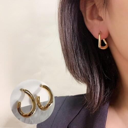 S925 Needle Stud Earrings for Women Simple Metal Drop Shaped Fashion Geometric Earrings Jewelry Wholesale