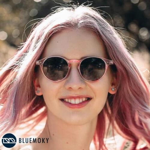 BLUEMOKY Retro Round Frame Polarized Sunglasses Men Women Vintage Ultralight UV400 Driving Eyewear Goggles Shades Sun Glasses