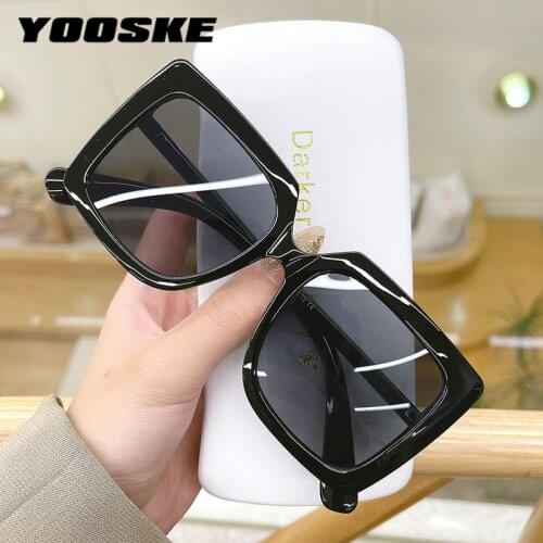 YOOSKE 2021 Trends Square Sunglasses Men Women Oversized Pink Sun Glasses Luxury Brand Designer Femlae Goggels UV400 Shades