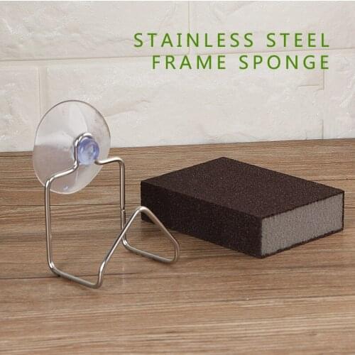 Stainless Steel Drain Rack Sponges Rack Dish Drainer Kitchen Accessories Organizer Sucker Sink Rack Storage Kitchen Utensils