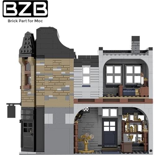 BZB MOC 55035 Bar Street Scene Building Model Leaky Cauldron Bar and Magic Equip Building Block Childrens Toys Gifts