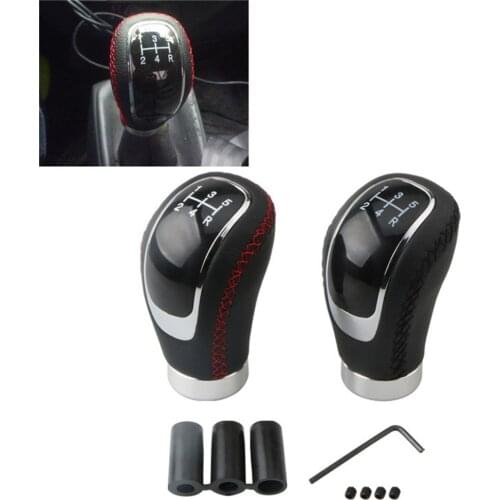 Universal 5 Speed 5R Car AT MT PU Leather Aluminum Manual Gear Shift Knob Gear shift Shifter Stick Lever Headball Knobs