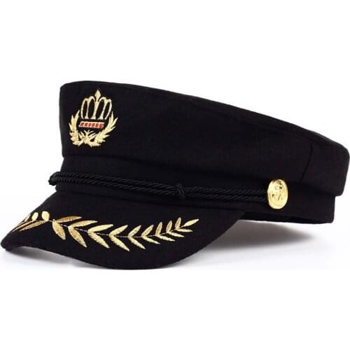 VORON 2019 Vintage warm hat Men Women Autumn Winter Flat Military berets Captain Adjustable Sailor Caps Navy cap Hats