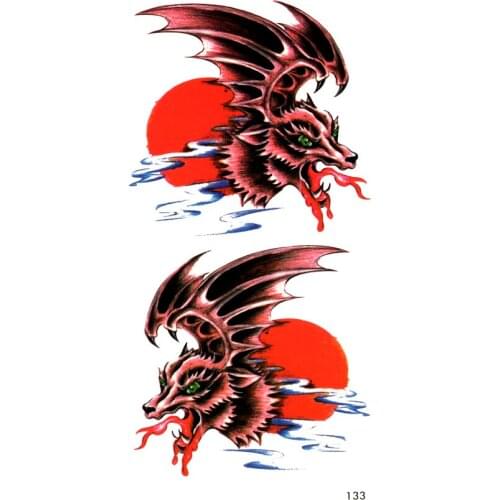 3pcs Tengu Eating Sun Temporary Tattoos Sticker Waterproof Body Art Sticker Fake Tattoo Tatuagem Tatoo Men