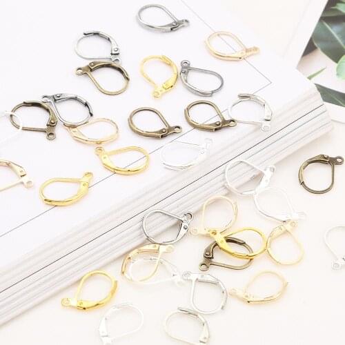 2020 Hot selling practical 10pcs 10x16mm six colors French Earring Hooks Wire Ear Clasps Settings Base for DIY Jewelry Making