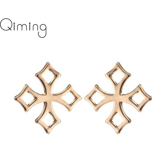 New Arrival 2020 Cross Geometric Earrings Small Simple Stud Earrings For Women Religious Enthic Minimalist Jewelry