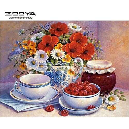 ZOOYA Diamond Embroidery DIY Diamond Painting Flowers &Fruits &Cutlery Diamond Painting Cross Stitch Rhinestone Mosaic BJ1852