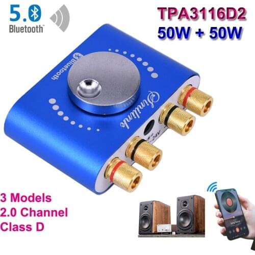 Class D 2*50W Bluetooth 5.0 AUX USB Sound Card TPA3116 Digital Power Amplifier Stereo Home Theater Module Hifi Audio AMP
