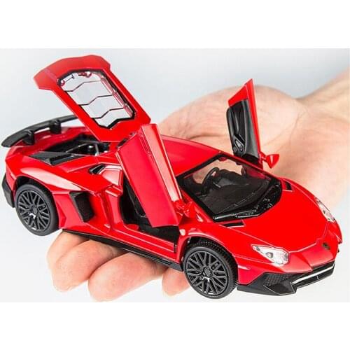 1:32 Car Model Aventador LP750-4 Diecast Sports Car with Sound Light Alloy Toy Car Pull Back Vehicles Kids Gifts