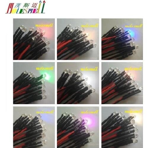 100pcs 5mm 5v straw hat LED Light Set Pre-Wired 5V DC Wired led red yellow blue green white orange purple pink warm white