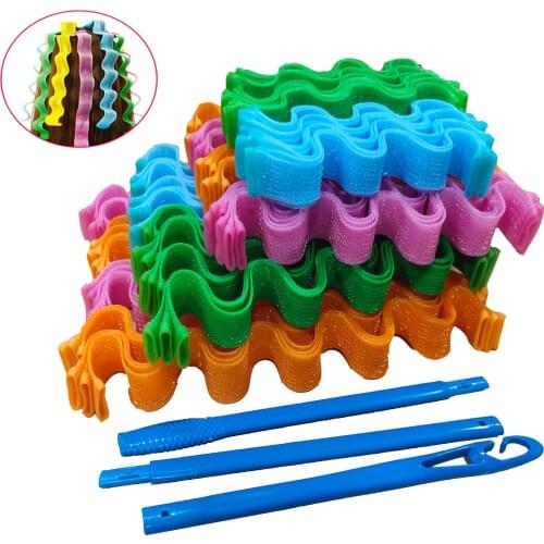 Heatless Curls DIY Magic Hair rollers 12/24 PCS Soft hair curlers waves without heat Beauty Makeup Curling Hair Styling Tools