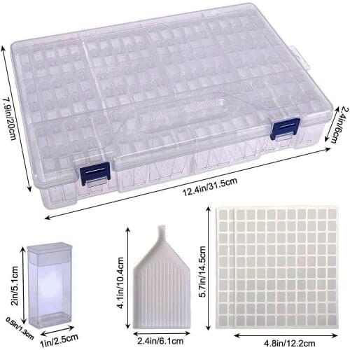 124 Slots 5D Diamond Painting Box Storage Container Diamond Art Accessories Embroidery Box Tools kit for Beads Seeds DIY Craft w