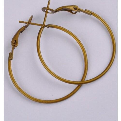 500pcs antique bronze 30mm hoop earring findings round circle ring earrings jewelry findings accessories
