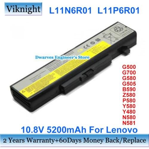 L11N6R01 L11P6R01 Battery For Lenovo Y580 Y480 Z480 Thinkpad E530 B480 B485 B490 B590 G480 10.8V 5200mA