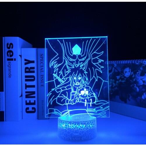 Madara Susanoo Anime Figure 3D LED White Base Cartoon 7 Colors Changing Table Lamp for Children Room Decor Birthday Gift Light
