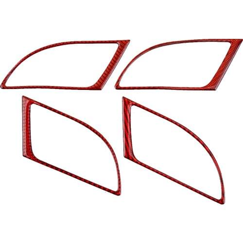 1 Set Car Red Carbon Fiber Door Handle Trim Cover Frame Accessories Fit For Honda CR-V CRV 2007 2008 2009 2010 2011