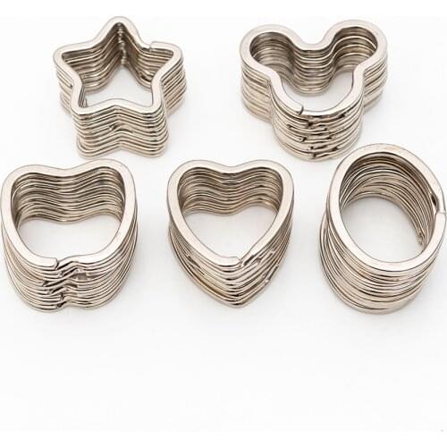 10pcs Hot Sale Creative Different Shape of Keyrings Key ring Keychain Apple Keyring Star Heart Keyring for Jewelry Accessories