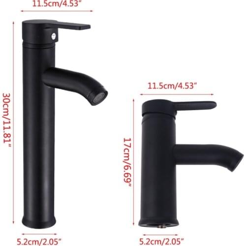 Black Stainless Steel Paint Faucet Bathroom Basin Sink Faucet Hot Cold Mixer Tap