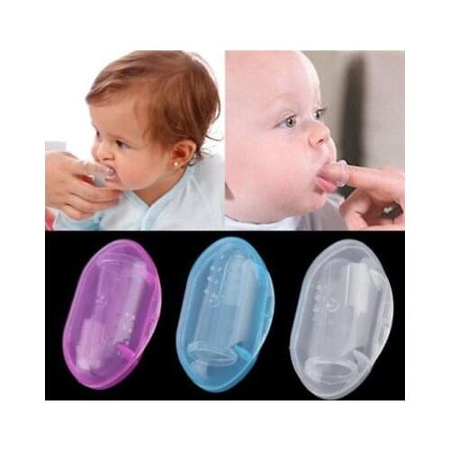 Kids Baby Toddler Infant Soft Silicone Finger Toothbrush Teeth Rubber Massager