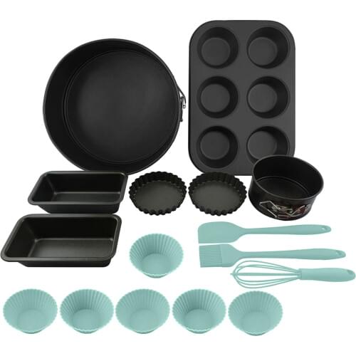 Bakeware Baking Set Nonstick Oven Round 8.3"&4.3" Cake Springform Pans 6-cup Muffin Pan Bread Pans Quiche Pans DIY Baking Tools