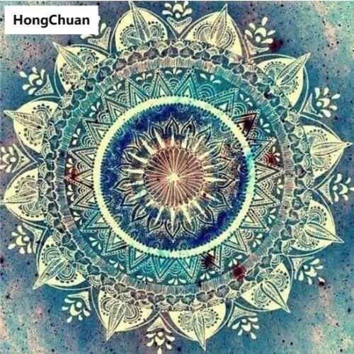 Fast Delivery Religious Mandala 5D DIY Square/Round Diamond Painting Mosaic Cross Stitch Home Decoration Mural New Year Gift